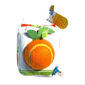 Tropicanine Fresh Squeaked OJ Multi-Part Toy Bark Dog Toy M-L NWT